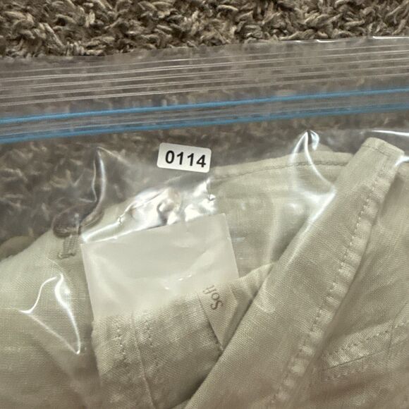 Soft Surroundings Eza Jacket Sz S NWT Beige Linen Notch Collar Lagenlook Boho - Picture 16 of 16